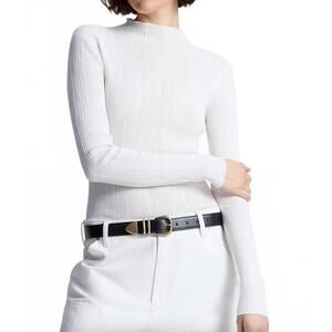 NEW A.L.C. hugh fine cotton knit top in bright white